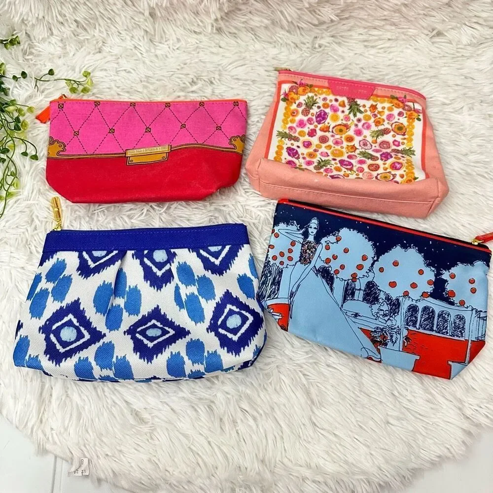Estee Lauder‎ Lot of 4 Makeup Cosmetic Cases Organizers Pouch Zip Closure